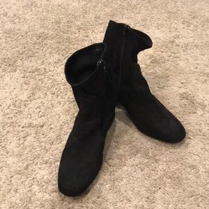 Black suede ankle boots